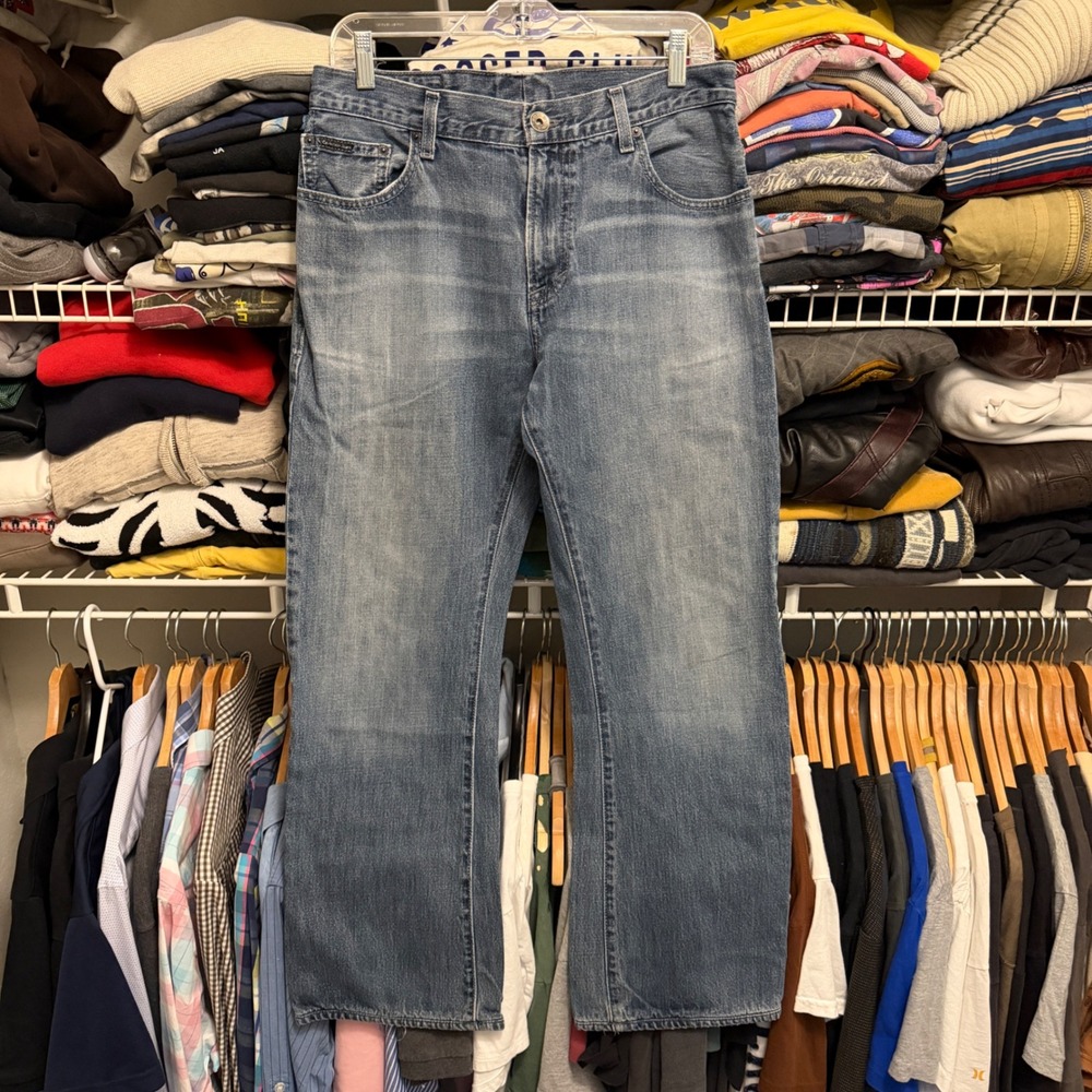 Calvin Klein Bootcut Jeans Fits 31x29 Mens Blue Denim Faded Casual Classic Style
